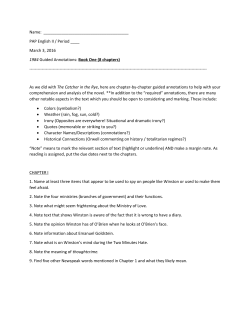 March 3, 2016 1984 Guided Annotations: Book One (8 ch
