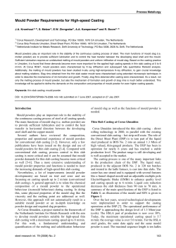 Mould Powder Requirements for High-speed Casting