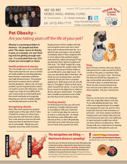 Summer 2015 Pet Health Newsletter