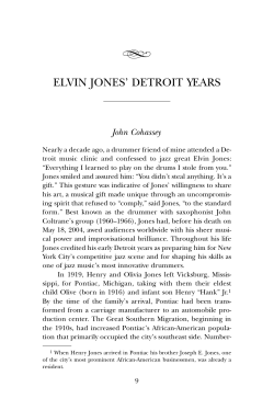 ELVIN JONES` DETROIT YEARS
