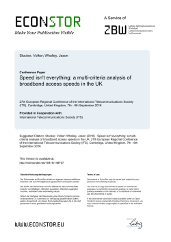 Speed isn`t everything: a multi-criteria analysis of broadband