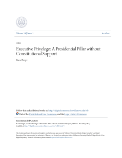 Executive Privelege - Digital Repository