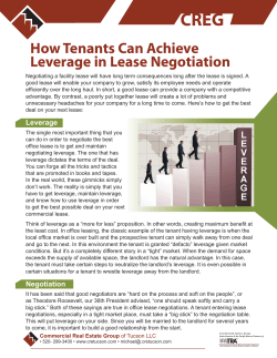 How Tenants Can Achieve Leverage in Lease Negotiation