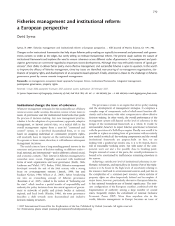 Fisheries management and institutional reform: a