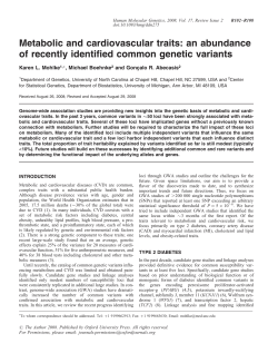 Metabolic and cardiovascular traits: an abundance of