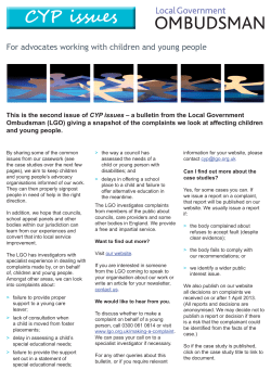 CYP issues - Local Government Ombudsman