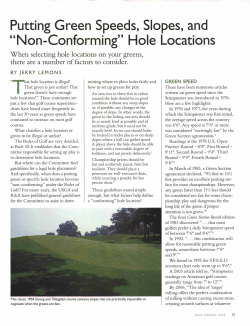 Putting Green Speeds, Slopes, and "Non