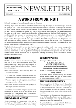 newsletter - Heaton Road Surgery