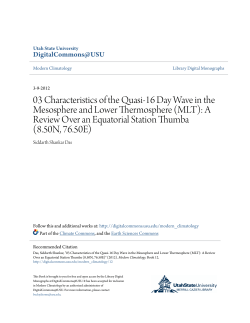 03 Characteristics of the Quasi-16 Day Wave in the Mesosphere and