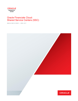 Oracle Financials Cloud Shared Service Centers White Paper