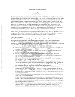 International Risk Management &ndash; Bill Fredrick 2006