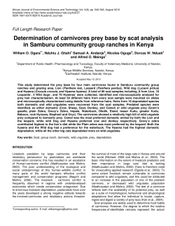Determination of carnivores prey base by scat analysis in