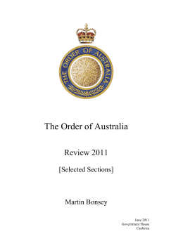 Order of Australia Review 2011 - Governor