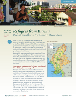 Refugees from Burma health profile
