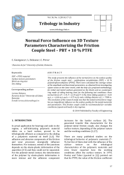 Normal Force Influence on 3D Texture Parameters