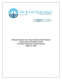 Holocaust Survivor Care: Unique Needs and Best Practices