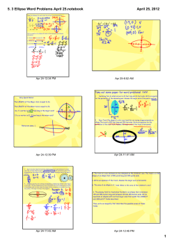 5. 3 Ellipse Word Problems April 25.notebook