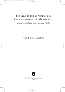 CROSS-CULTURAL VISIONS IN AFRICAN AMERICAN