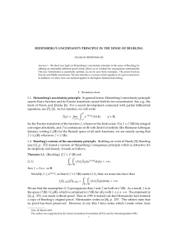 HEISENBERG`S UNCERTAINTY PRINCIPLE IN THE SENSE OF