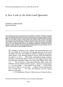 A New Look at the Irish Land Question