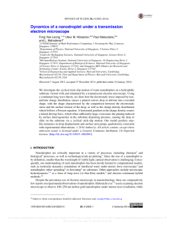 Dynamics of a nanodroplet under a transmission electron microscope