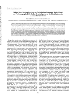Adding More Ecology into Species Delimitation: Ecological Niche
