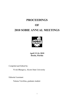 SOBIE Conference Proceedings 2010