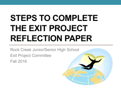Senior Exit Project