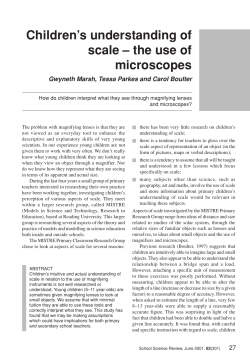 Children`s understanding of scale &ndash; the use of microscopes
