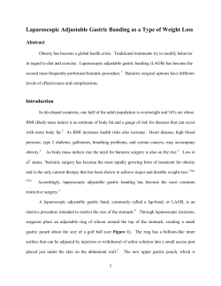 Laparoscopic Adjustable Gastric Banding as a Type of Weight Loss
