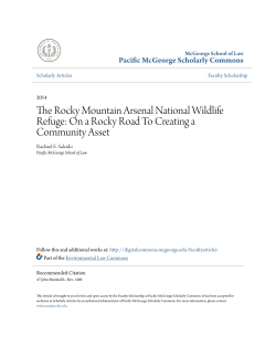 The Rocky Mountain Arsenal National Wildlife Refuge: On a Rocky