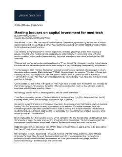 Meeting focuses on capital investment for med-tech