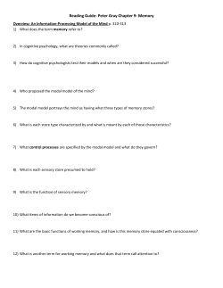 Reading Guide- Peter Gray Chapter 9- Memory