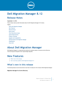 Dell Migration Manager Release Notes