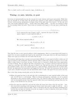 Timing: ex ante, interim, ex post Definition