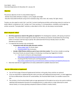 Unit 3 Pre-K Math