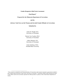 Gender-Responsive Risk/Needs Assessment