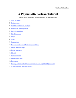 A Physics 416 Fortran Tutorial