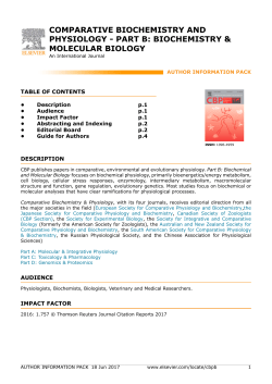 An International Journal MOLECULAR BIOLOGY