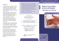 Birth of Your Baby at 23 to 25 Weeks
