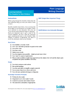 Plain Language Checklist
