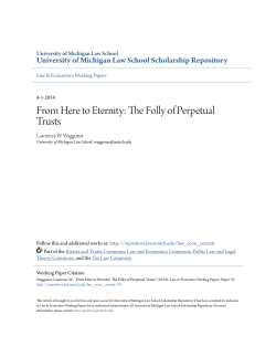From Here to Eternity: The Folly of Perpetual Trusts