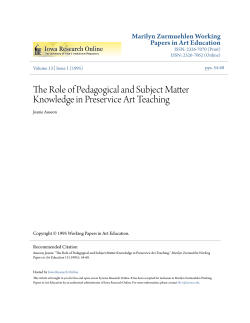 The Role of Pedagogical and Subject Matter Knowledge in