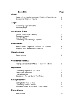 Book Title Page Abuse Anger Anxiety and Stress Bereavement