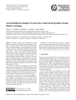 Aerosol-induced changes of convective cloud anvils produce strong
