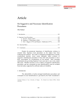On Necessary and Suggestive Identification Procedures