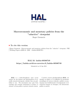 Macroeconomic and monetary policies from the ``eductive`` viewpoint