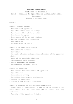 Guidelines for Opposition and Limitation/Revocation Procedures