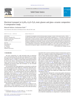 Electrical transport in Li2SO4&ndash;Li2O&ndash;P2O5 ionic glasses and glass