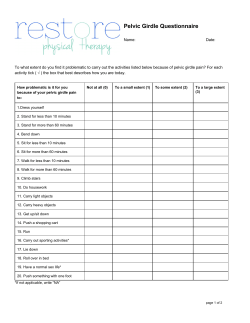 Pelvic Girdle Questionnaire